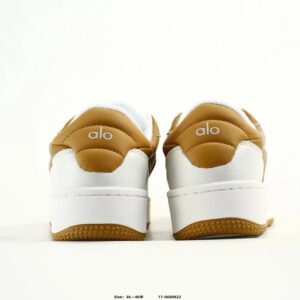 alo yoga runner sneakers brown white