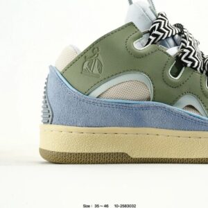lanvin curb leather sneakers green blue