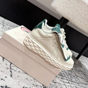 jimmy choo x malbon golf diamond sneakers white green