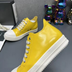 rick owens leather sneakers yellow