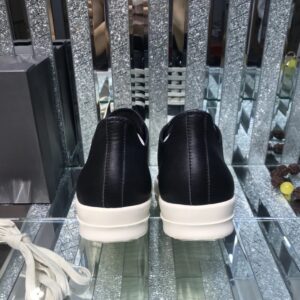 rick owens leather sneakers black white