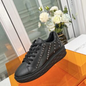 jimmy choo studded sneakers black