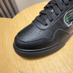 lacoste leather sneakers black
