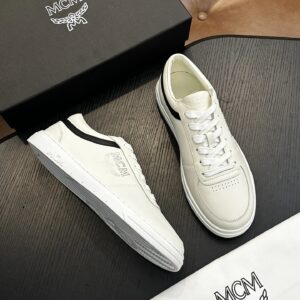 mcm skystream cubic monogram jacquard sneaker white
