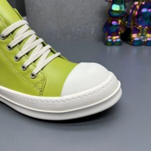 rick owens leather sneakers green