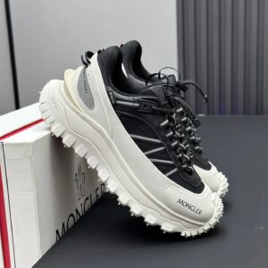 moncler trailgrip gtx black sneakers white stripes