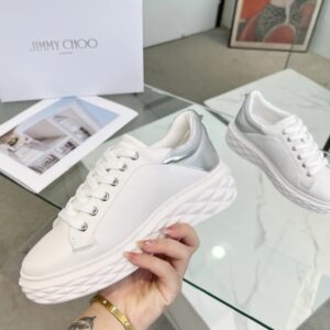 jimmy choo diamond sneakers silver white