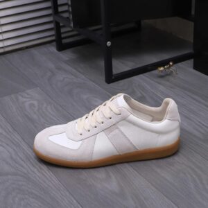 maison margiela leather sneakers white