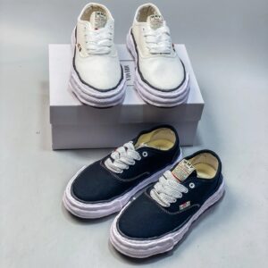 maison mihara yasuhiro mmy original sole canvas low sneakers white black