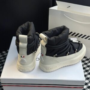 moncler mid boots black & white