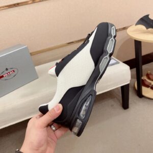 prada luxury sneakers black white red