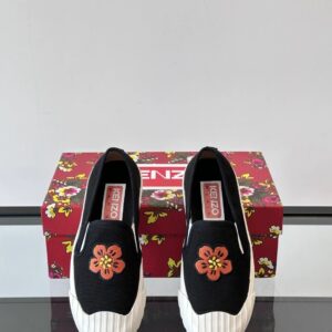 kenzo floral canvas shoes black