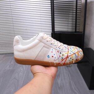 maison margiela colorful splash sneakers white