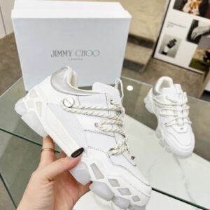 jimmy choo diamond x ii m sneakers white silver