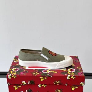 kenzo floral canvas shoes olive green