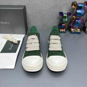 rick owens suede sneakers green