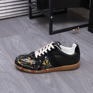 maison margiela colorful splash sneakers black
