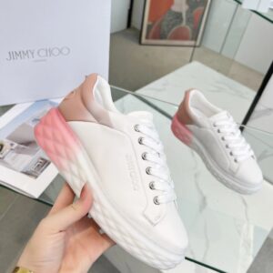 jimmy choo diamond sneakers pink white