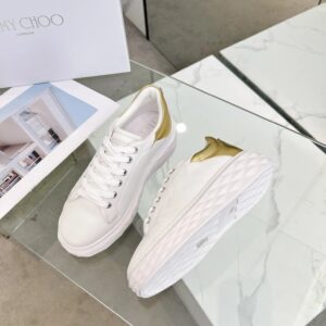 jimmy choo diamond sneakers gold white