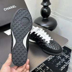 chanel quilted sneakers black