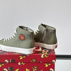 kenzo canvas high sneakers olive green