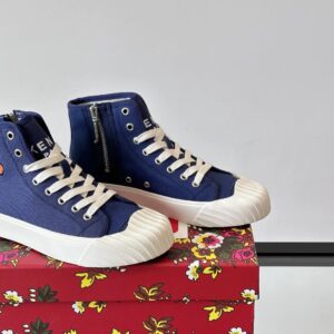kenzo canvas high sneakers blue