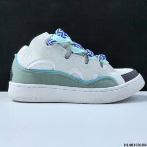 lanvin curb leather sneakers black