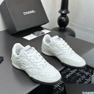 chanel quilted sneakers white