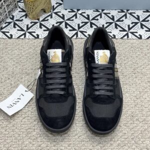 lanvin bumper sneakers black silver