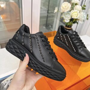 jimmy choo studded sneakers black