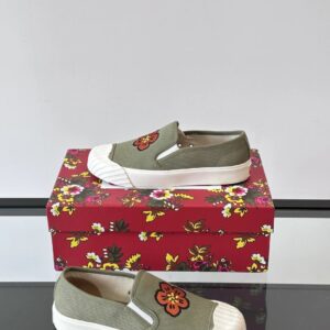 kenzo floral canvas shoes olive green