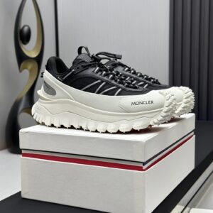 moncler trailgrip gtx black sneakers white stripes