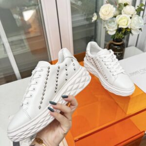 jimmy choo studded sneakers white