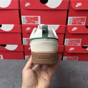 puma bread sneakers white green