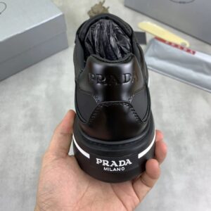 prada downtown leather re nylon sneakers black