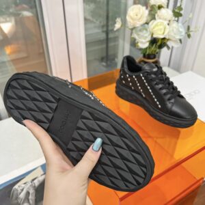 jimmy choo studded sneakers black