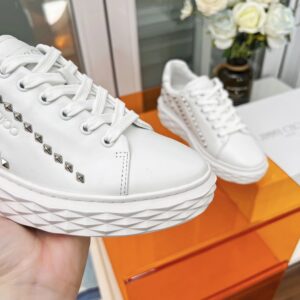 jimmy choo studded sneakers white