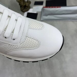 prada prax leather sneakers white