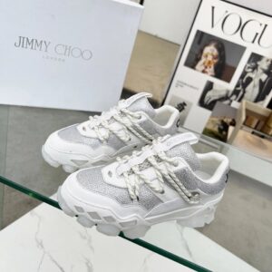 jimmy choo diamond x ii m sneakers white silver
