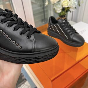 jimmy choo studded sneakers black