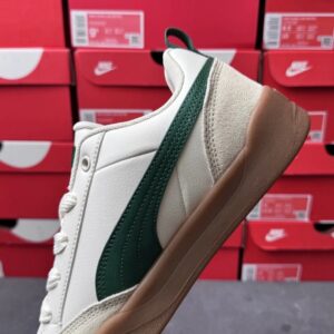 puma bread sneakers white green