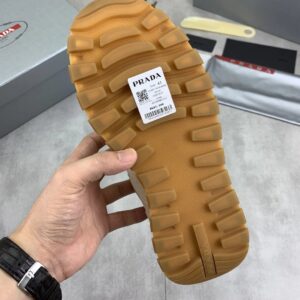 prada prax suede sneakers beige