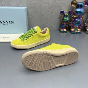 lanvin suede sneakers yellow