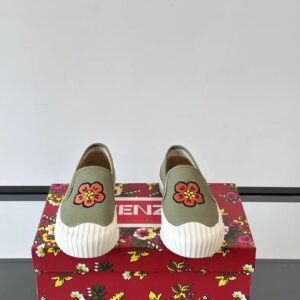 kenzo floral canvas shoes olive green