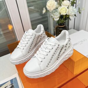 jimmy choo studded sneakers white