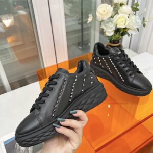 jimmy choo studded sneakers black
