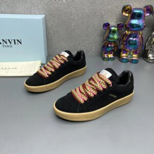lanvin suede sneakers black