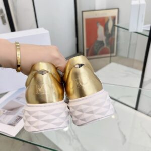jimmy choo diamond sneakers gold white