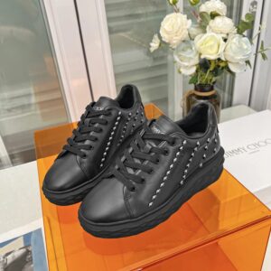 jimmy choo studded sneakers black