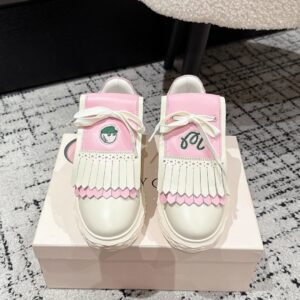 jimmy choo x malbon golf diamond sneakers white pink